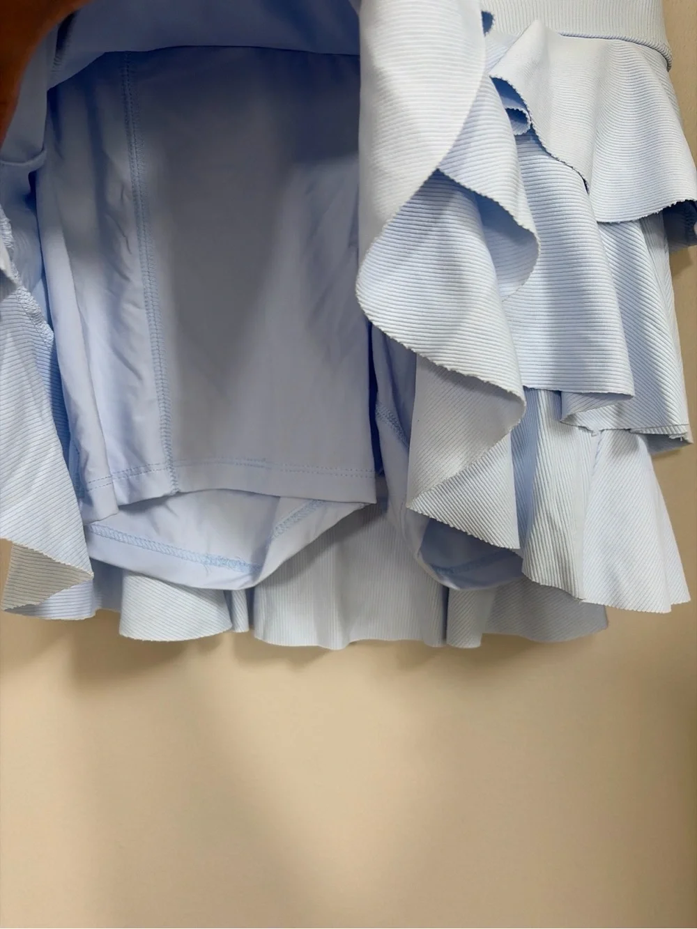 Tiered Ruffle Mini Skirt - Light Blue